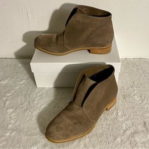 Blondo Verona Waterproof Suede Ankle Boots Women’s Size 7.5M Tan Pull-On Booties